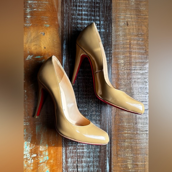 CHRISTIAN LOUBOUTIN DECOLLETE 868 NUDE PATENT CALF LEATHER - Size 35.5 - Picture 3 of 10